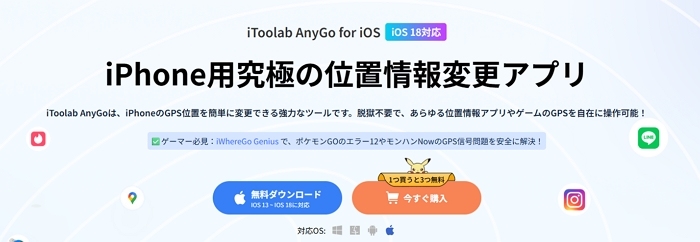 iPhone向けのAnyGo