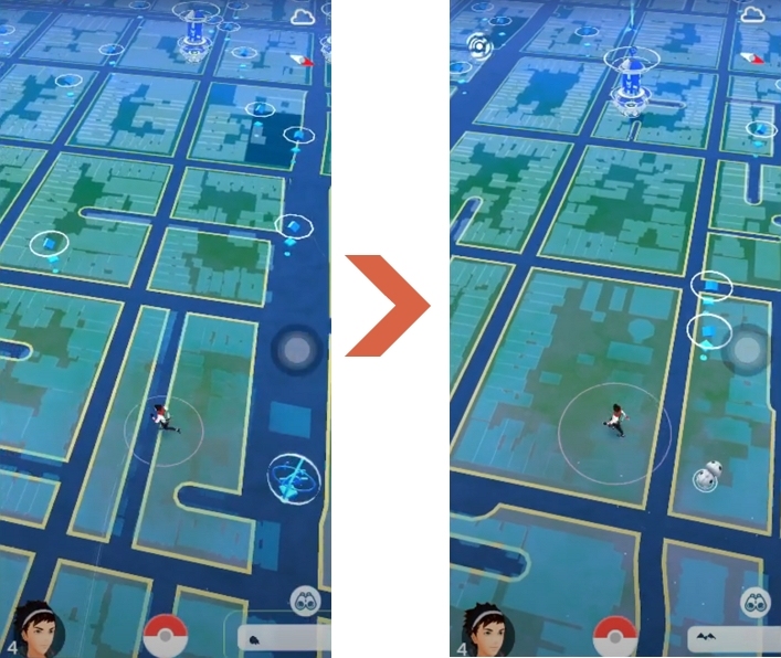 ポケモンGOでの位置が変わった