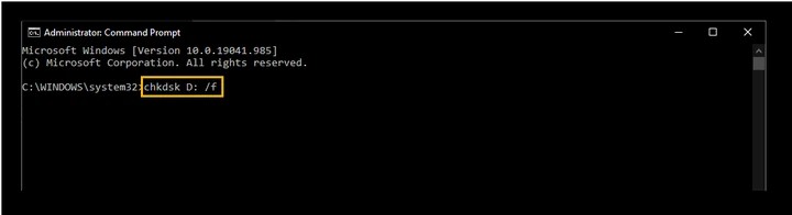 chkdsk コマンド プロンプト