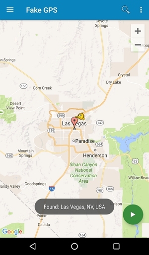 Fake GPS Locationの再生ボタンをクリック