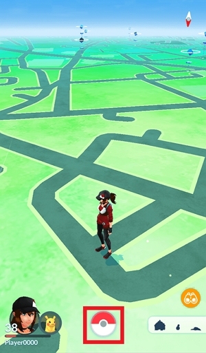 モンスターボールマークをタップ