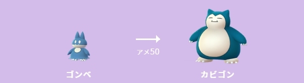 ゴンベからカビゴンに進化