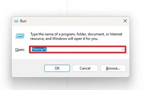 WindowsのTempフォルダーを開く