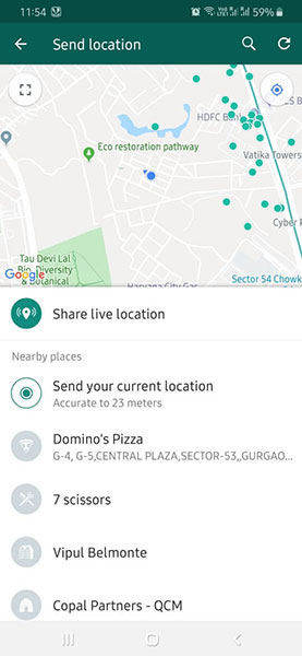 Pin location android