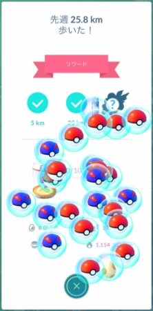 ポケモンGO週間リワード報酬