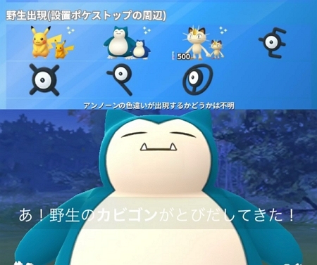 野生でカビゴンが出現