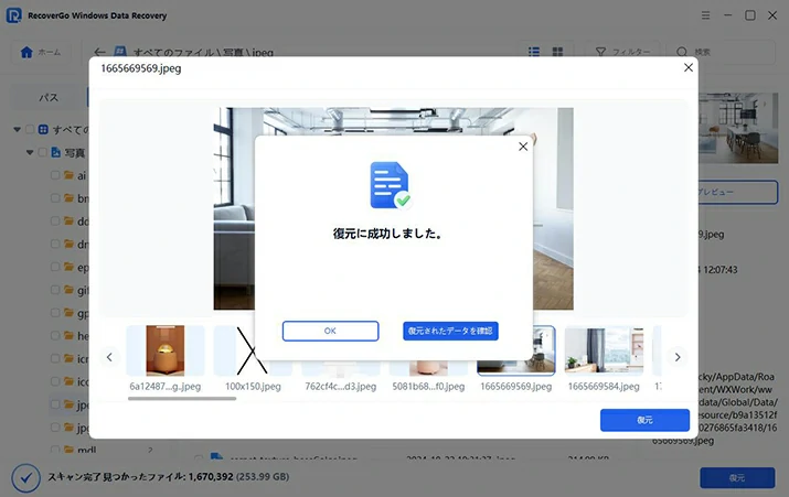 RecoverGoで外付けドライブの復元に成功