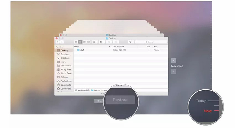 iphone Time Machine カレンダー 復元