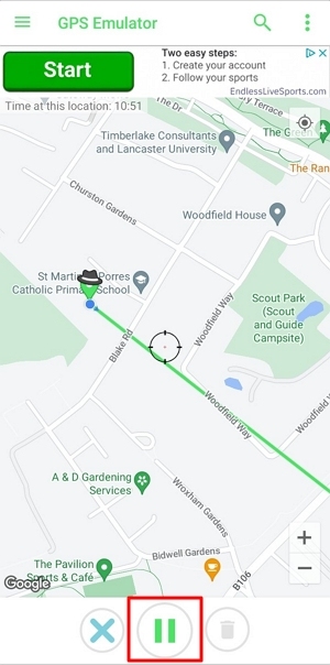 位置偽装が開始