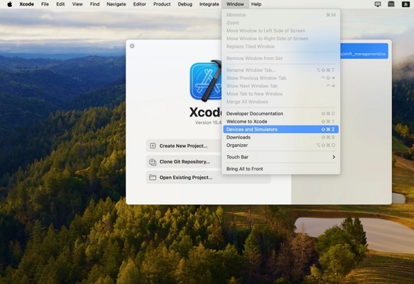 「Devices and Simulators」を選択